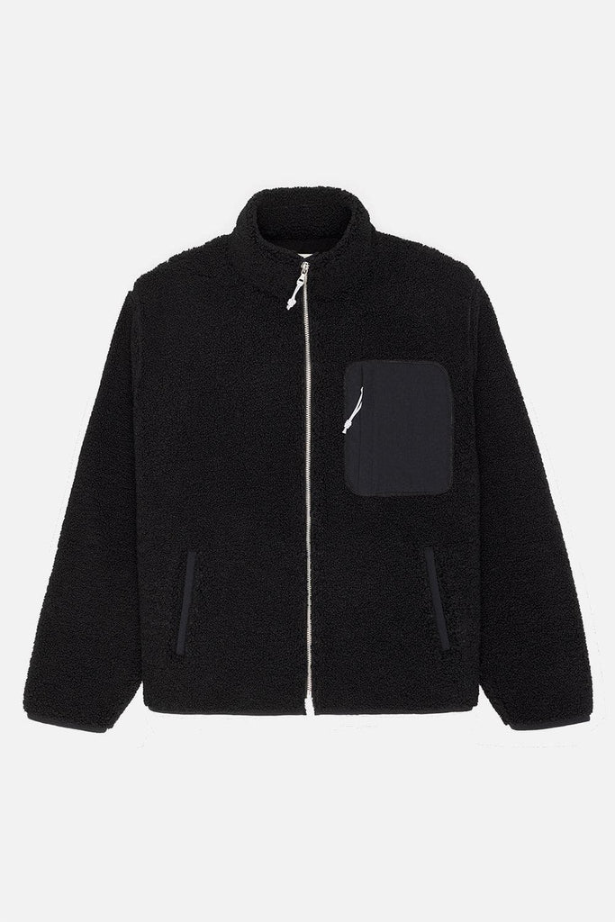 Bonded Sherpa Fleece Jacket - Black