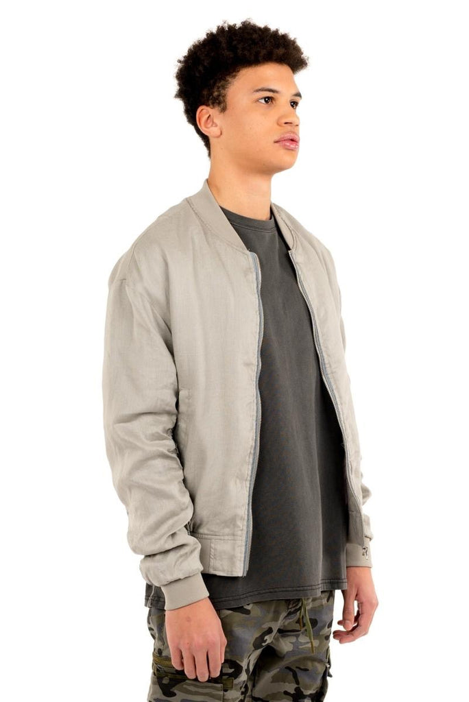Linen Essential Bomber - Taupe