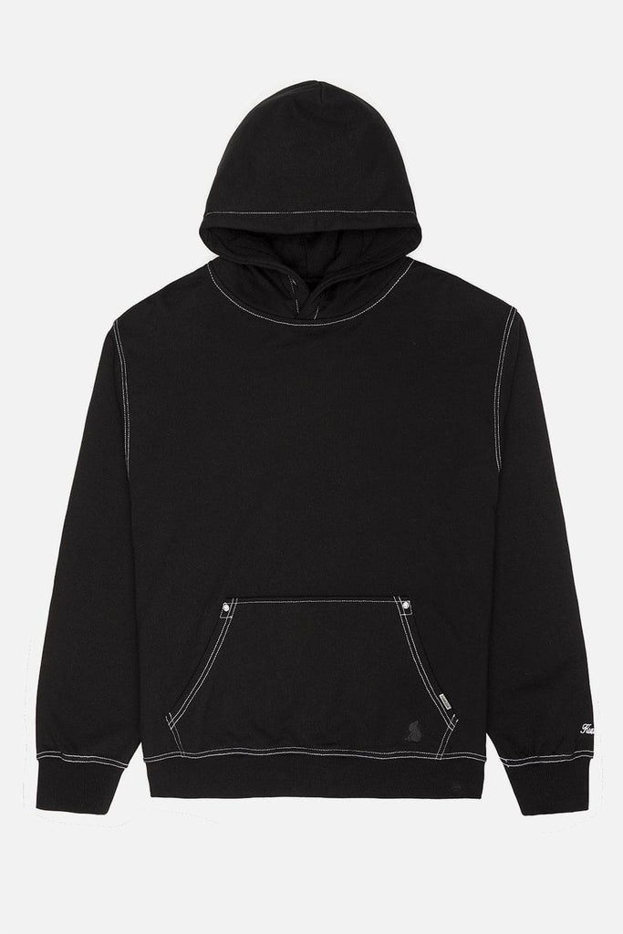 Contrast Stitch Hoodie - Black/White