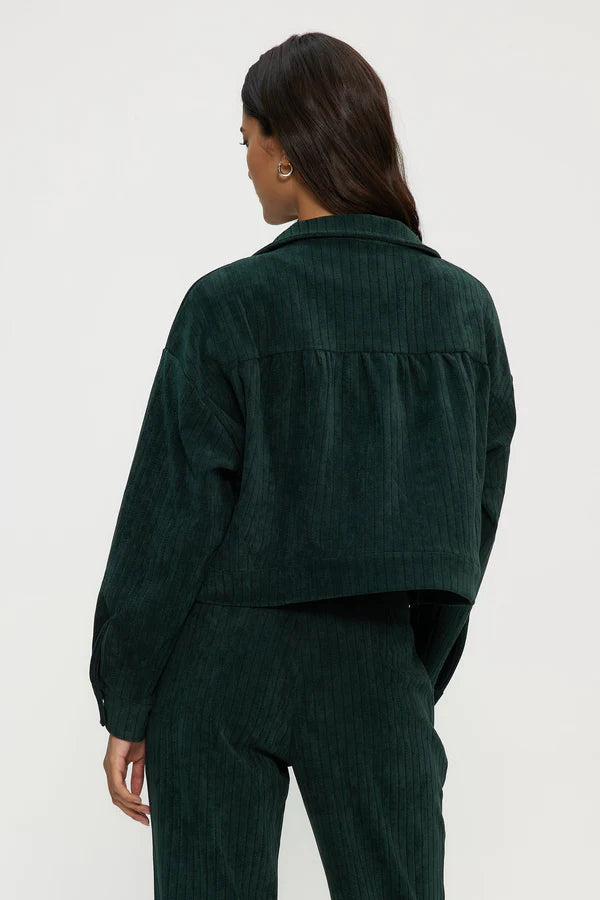 Suede Bomber - Forest Green