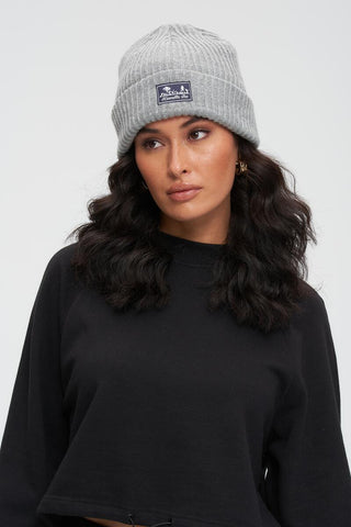 Knitted Beanie - Melange Grey