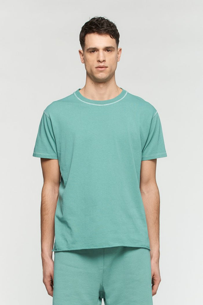 Pigment Raw Tee - Beryl Green