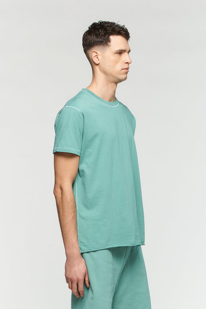 Pigment Raw Tee - Beryl Green