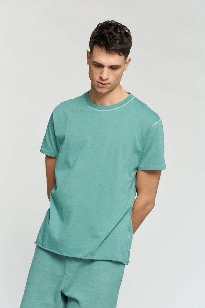 Pigment Raw Tee - Beryl Green