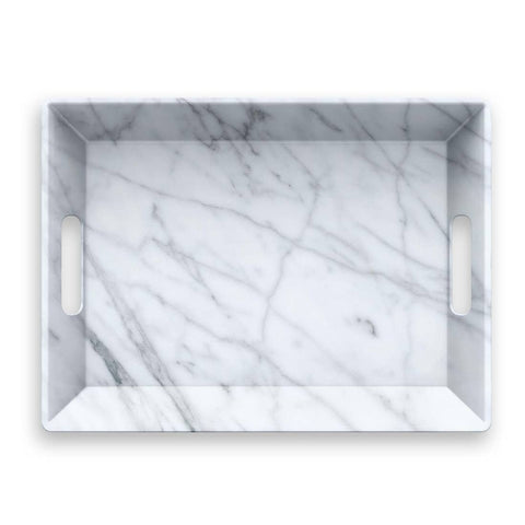 Carrara Marble Handled Serve Tray