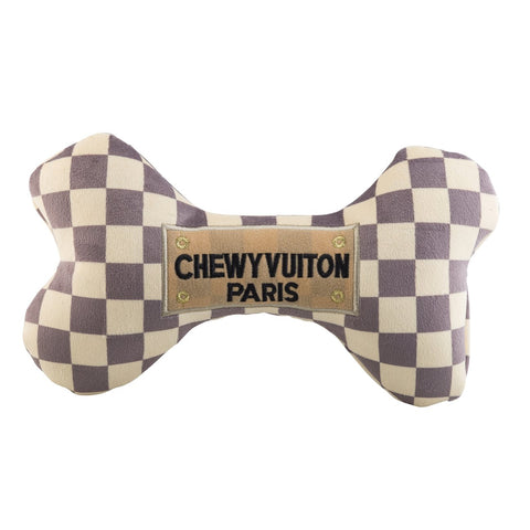 Chewy Vuiton Checkered Bone Plush Toy