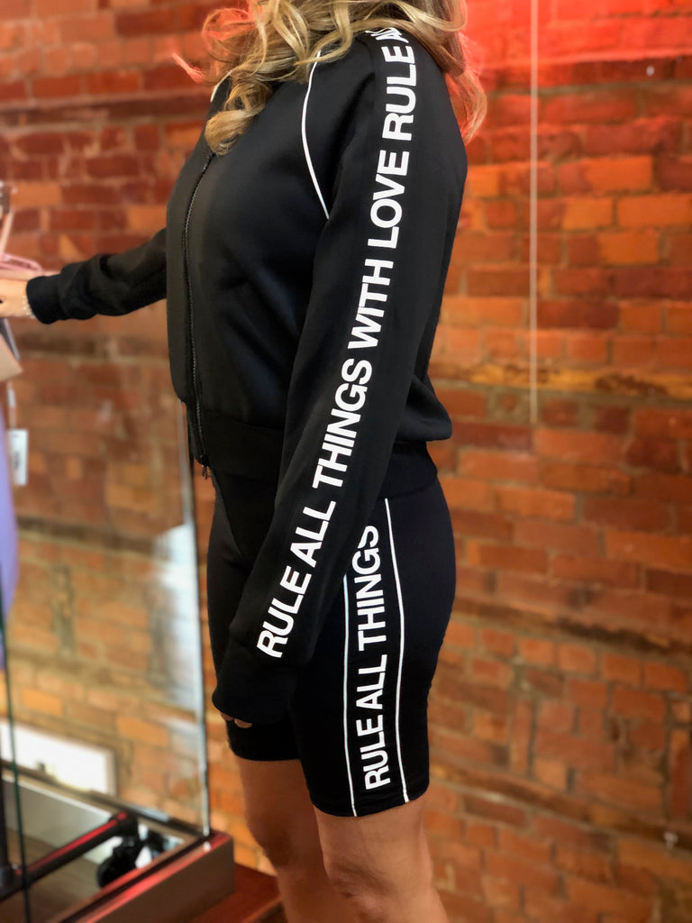 Logo Sportstripe Bike Shorts - Black