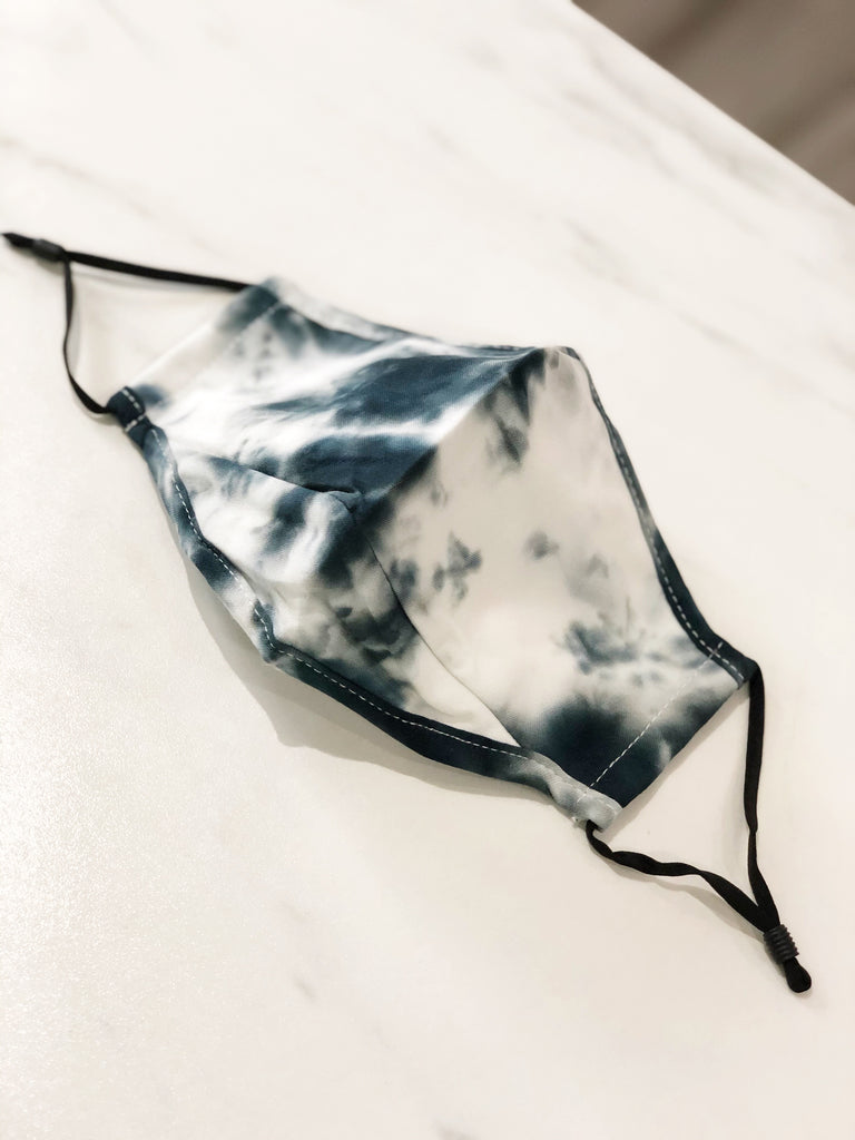 Tie Dye Mask - Navy/White