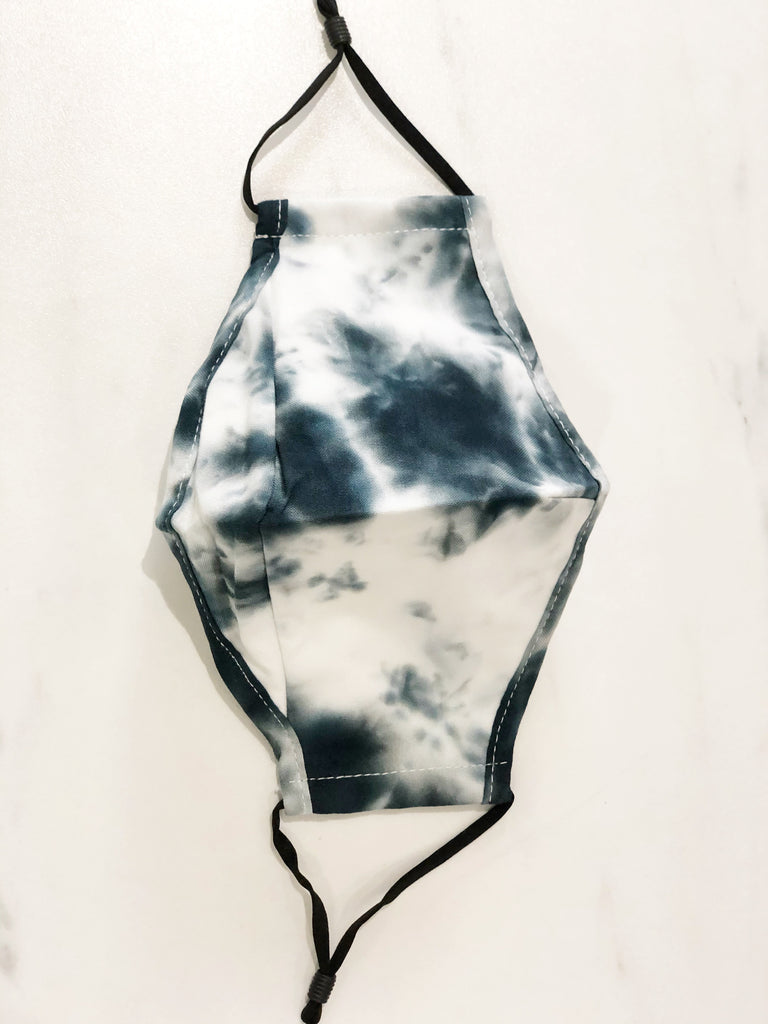 Tie Dye Mask - Navy/White