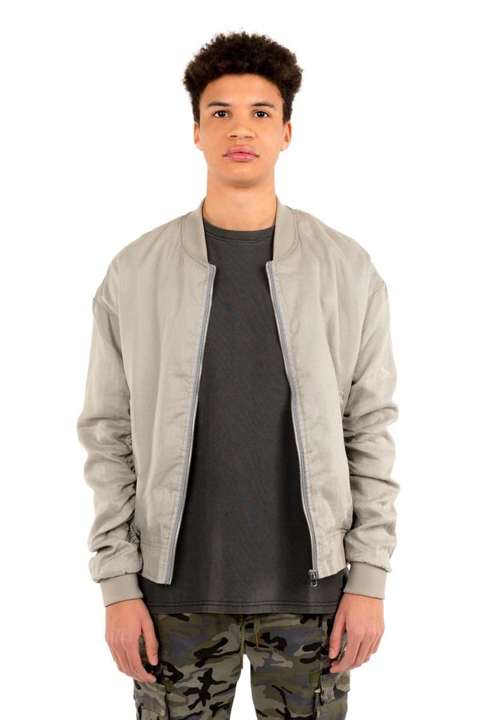 Linen Essential Bomber - Taupe