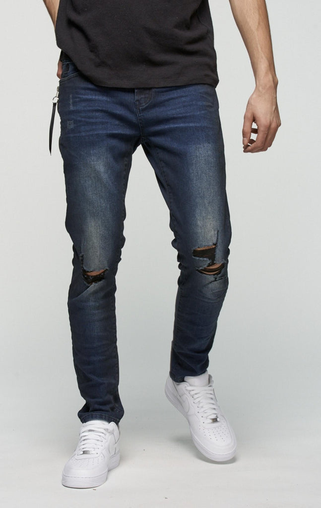 Destroyed Denim - Dark Blue Shadow