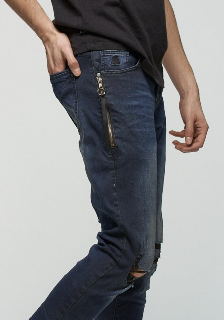 Destroyed Denim - Dark Blue Shadow