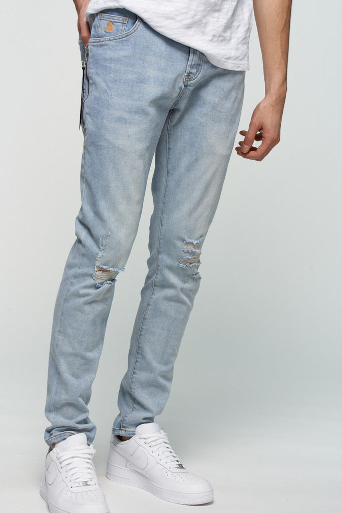 Destroyed Denim - Light Blue