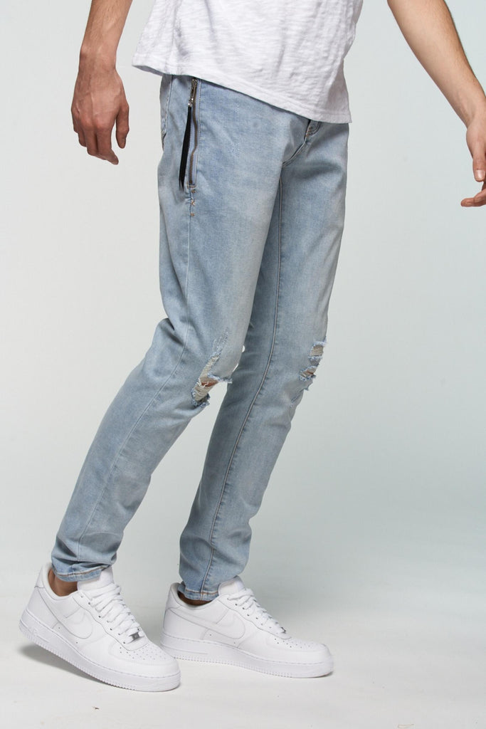 Destroyed Denim - Light Blue