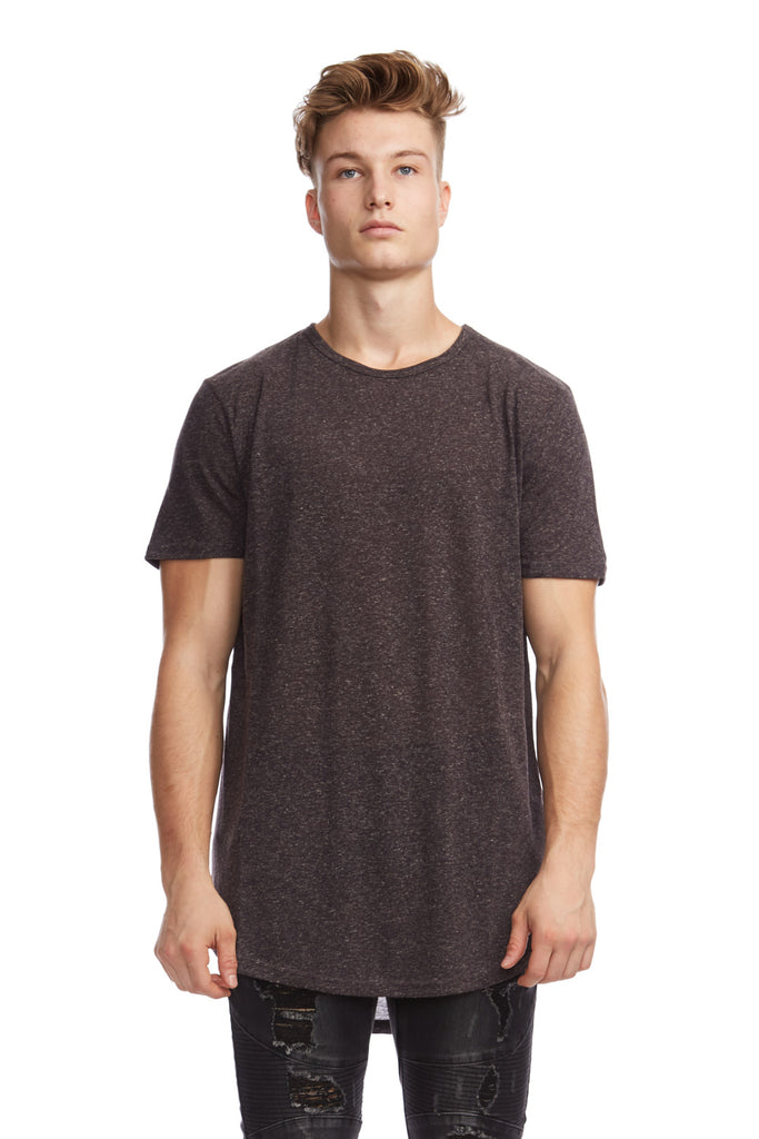 Black Linen Hi-Lo Tee