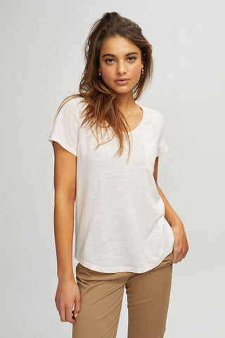 Linen V-Neck - Light Pink