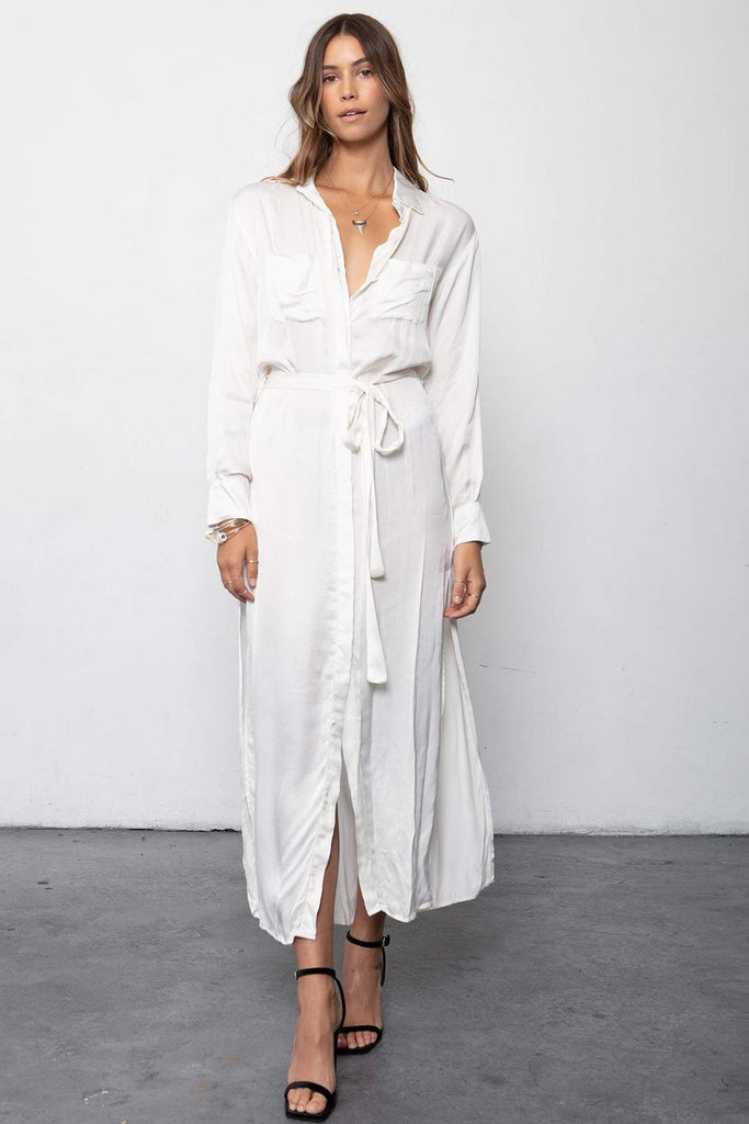 Darian Shirt Dress - White