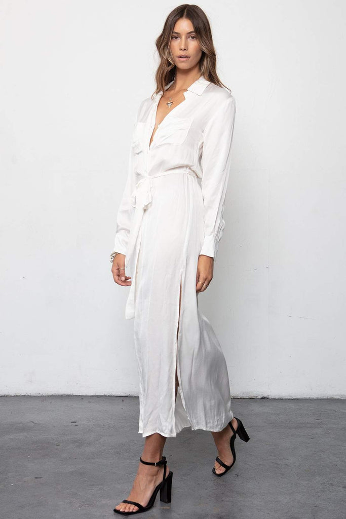 Darian Shirt Dress - White