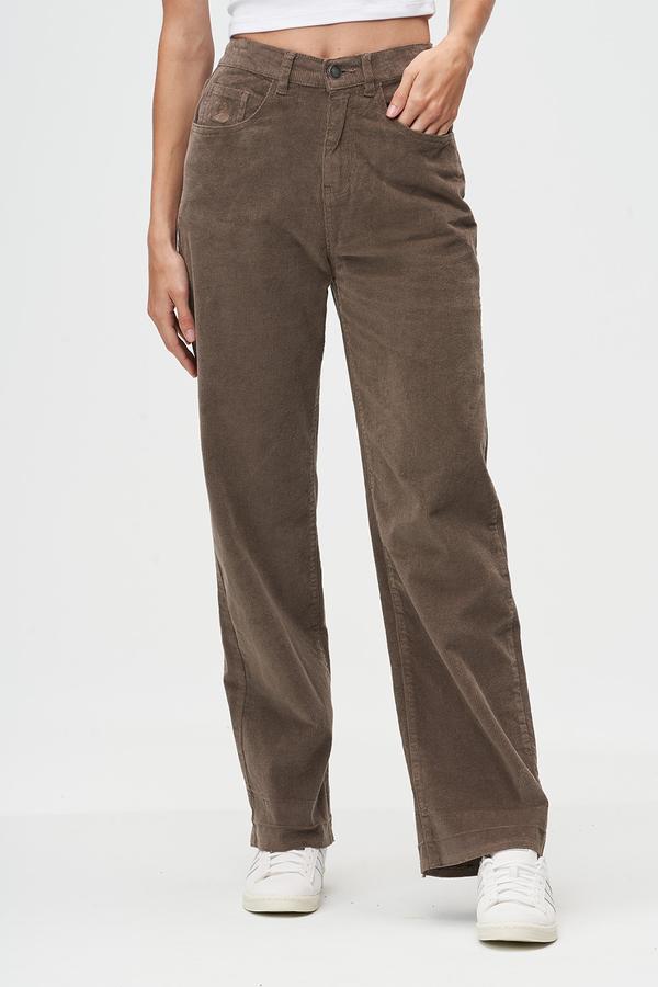 Corduroy Wide Leg Pants - Stone