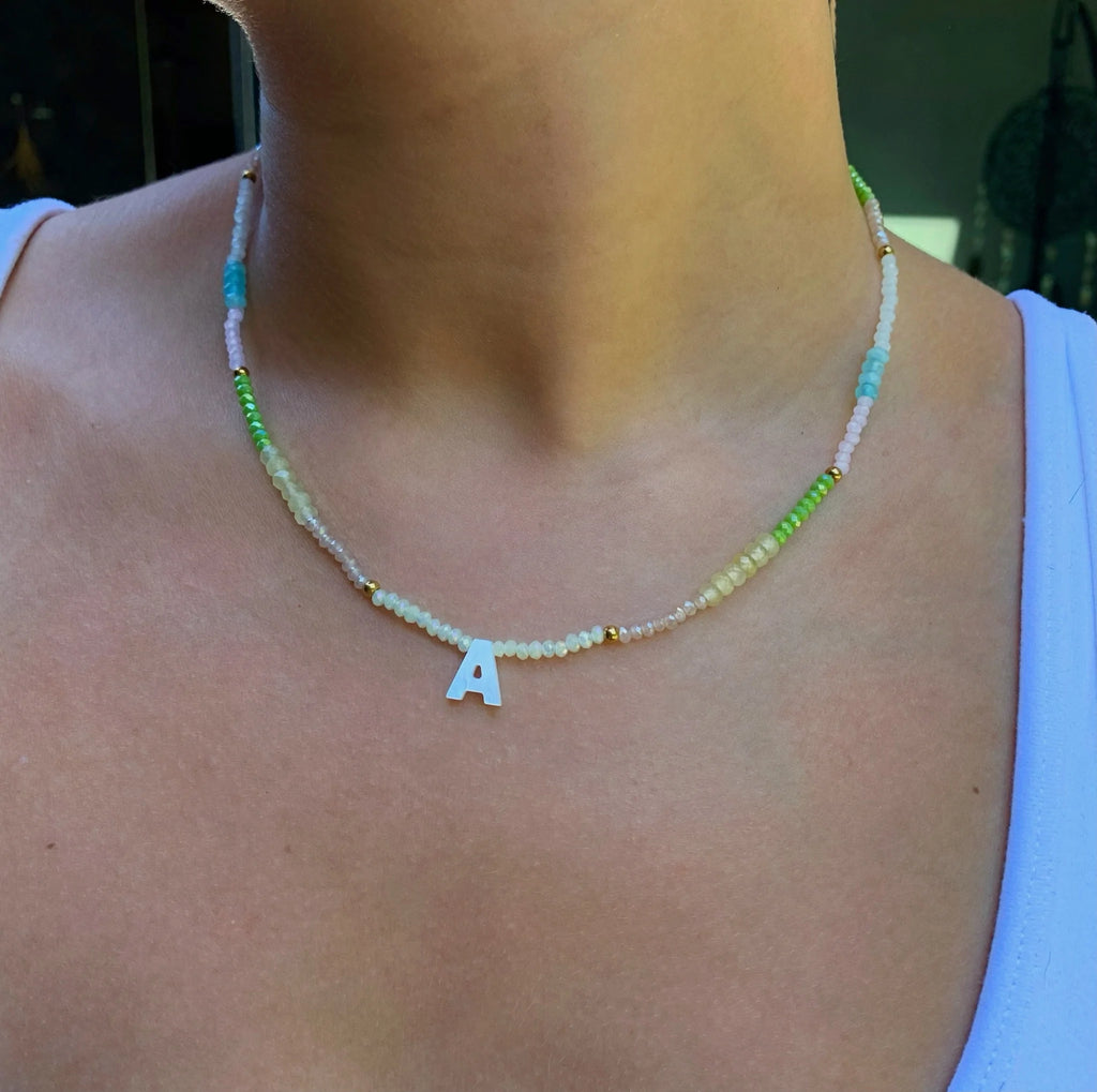 Beaded Initial Necklace